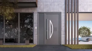 pintu utama aluminium motif kayu