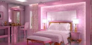 kombinasi warna cat kamar pink dan ungu