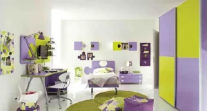 Kombinasi Cat Rumah warna ungu dan kuning