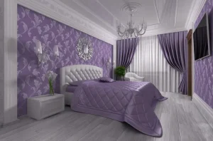 warna gorden untuk dinding ungu