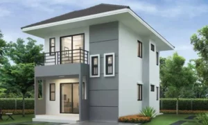 model rumah minimalis 2 lantai tampak depan terbaru 2023